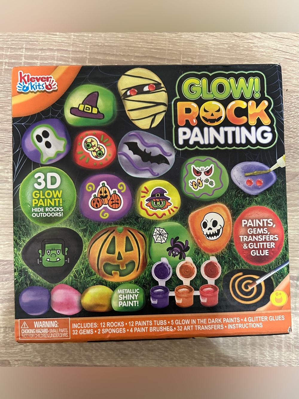 Glow! Rock Painting Set — Halloween Colors